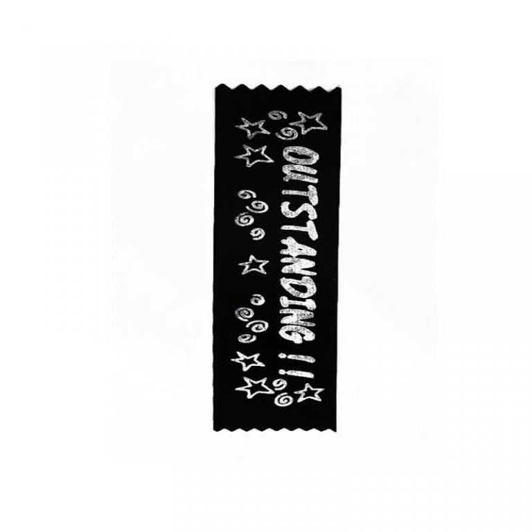 Outstanding! satin bookmark award ribbon with stars | Award Ribbons Plus